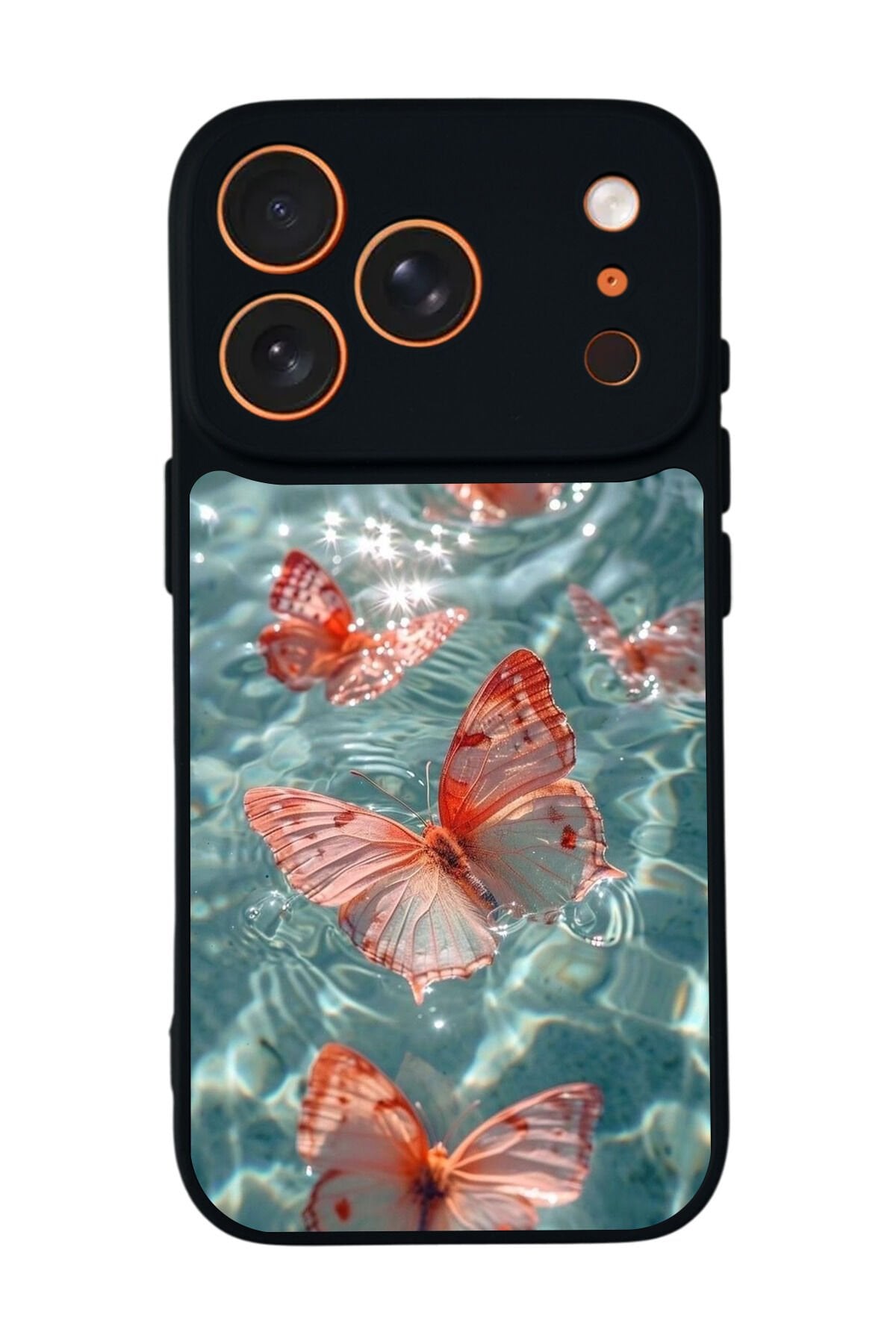 iPhone 17 Pro Max Uyumlu Kelebek Tasarımlı Glossy Premium Kılıf