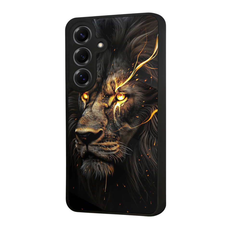 Samsung Galaxy S25 Uyumlu Aslan Tasarımlı Glossy Premium Kılıf