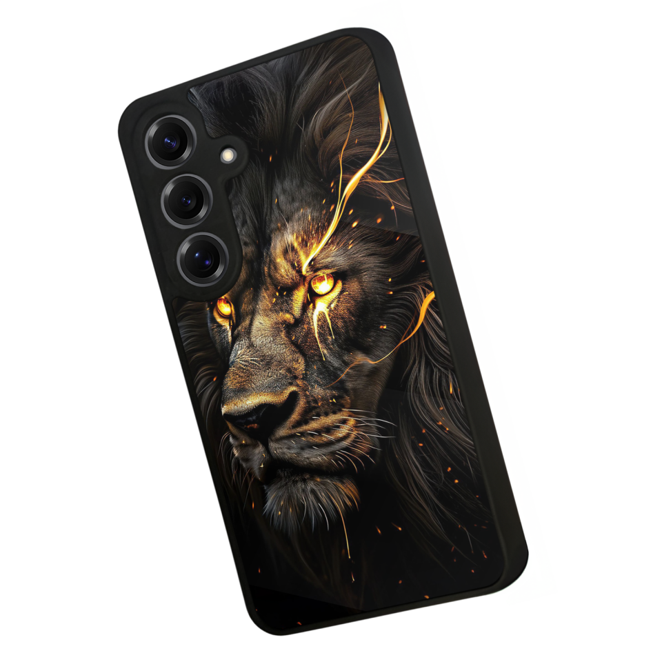 Samsung Galaxy S25 Uyumlu Aslan Tasarımlı Glossy Premium Kılıf