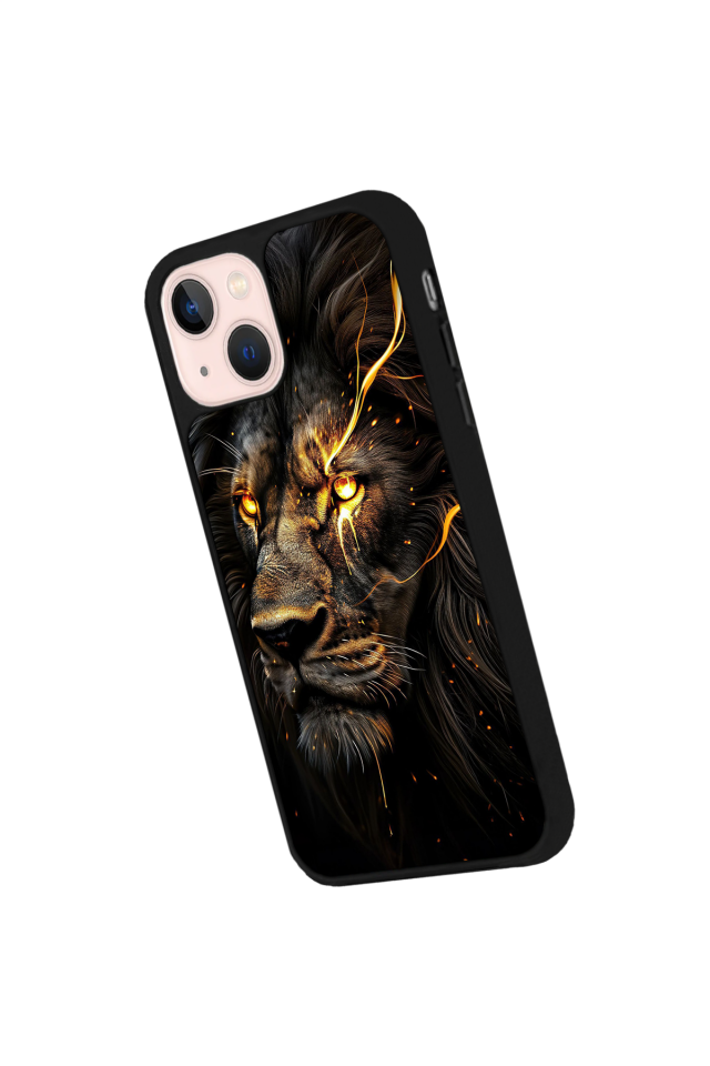 iPhone 13/14 Uyumlu Aslan Tasarımlı Glossy Premium Kılıf