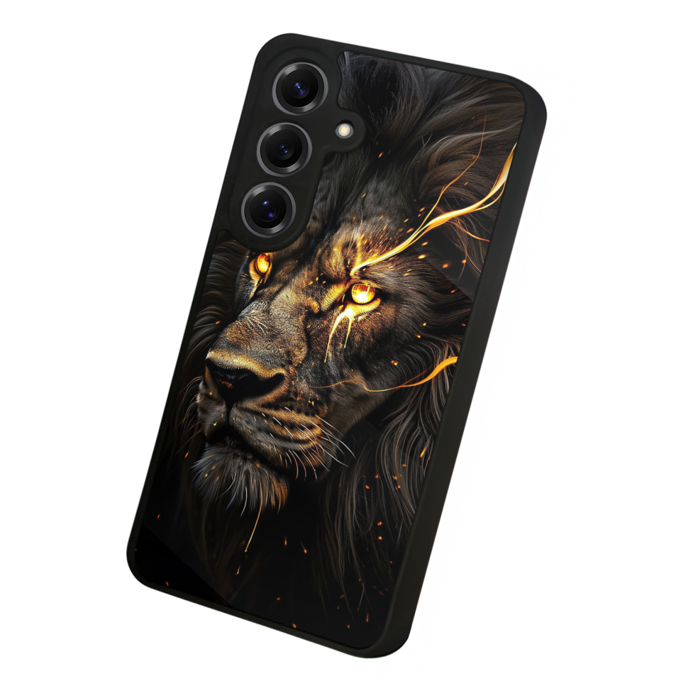 Samsung Galaxy S25 Uyumlu Aslan Tasarımlı Glossy Premium Kılıf