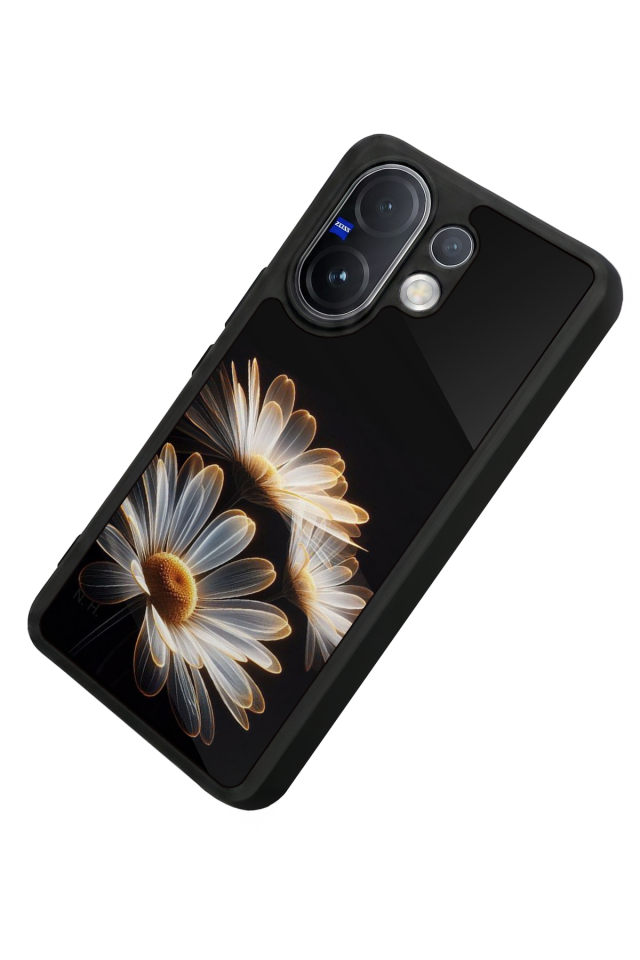 Vivo V60 Uyumlu Cicek Tasarımlı Glossy Premium Kılıf