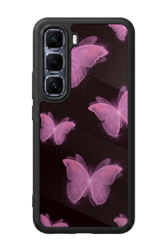 Infinix Hot 60 Pro Plus Uyumlu Kelebek Tasarımlı Glossy Premium Kılıf