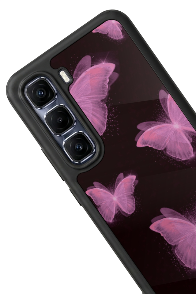 Infinix Hot 60 Pro Plus Uyumlu Kelebek Tasarımlı Glossy Premium Kılıf