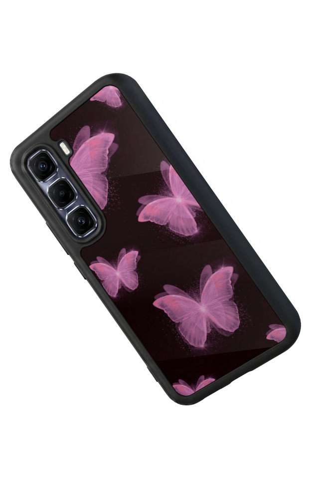 Infinix Hot 60 Pro Plus Uyumlu Kelebek Tasarımlı Glossy Premium Kılıf
