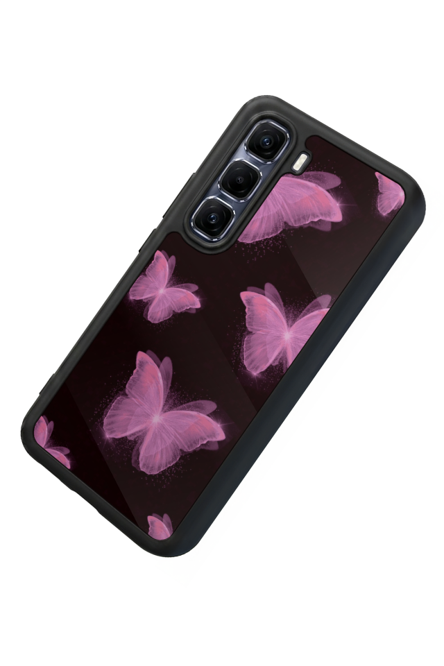 Infinix Hot 60 Pro Plus Uyumlu Kelebek Tasarımlı Glossy Premium Kılıf