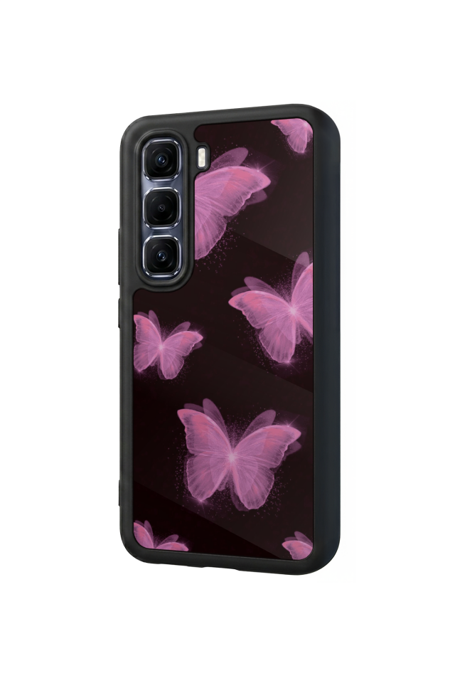 Infinix Hot 60 Pro Plus Uyumlu Kelebek Tasarımlı Glossy Premium Kılıf
