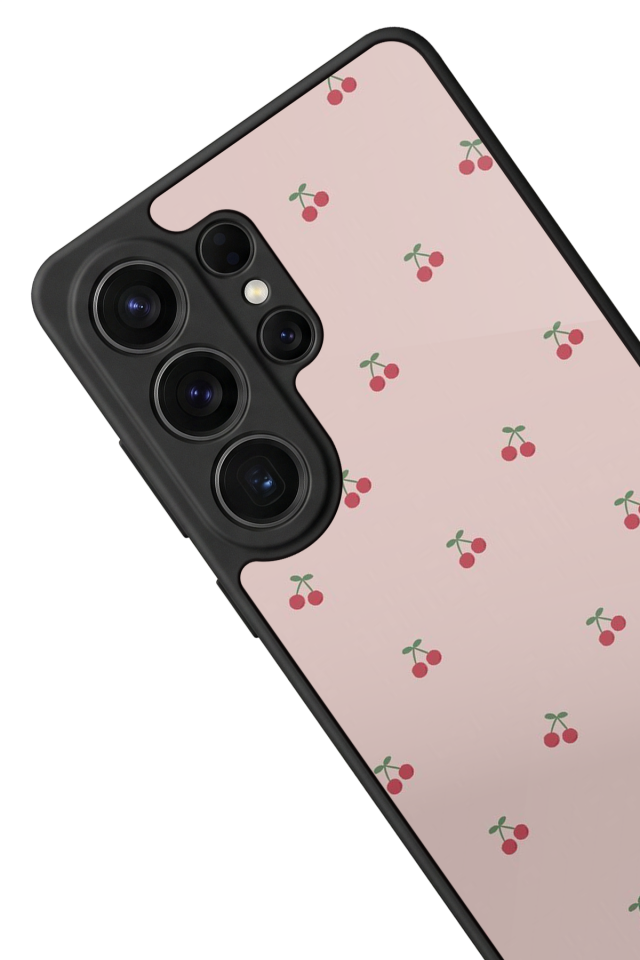 Samsung Galaxy S26 Ultra Uyumlu Kiraz Tasarımlı Glossy Premium Kılıf