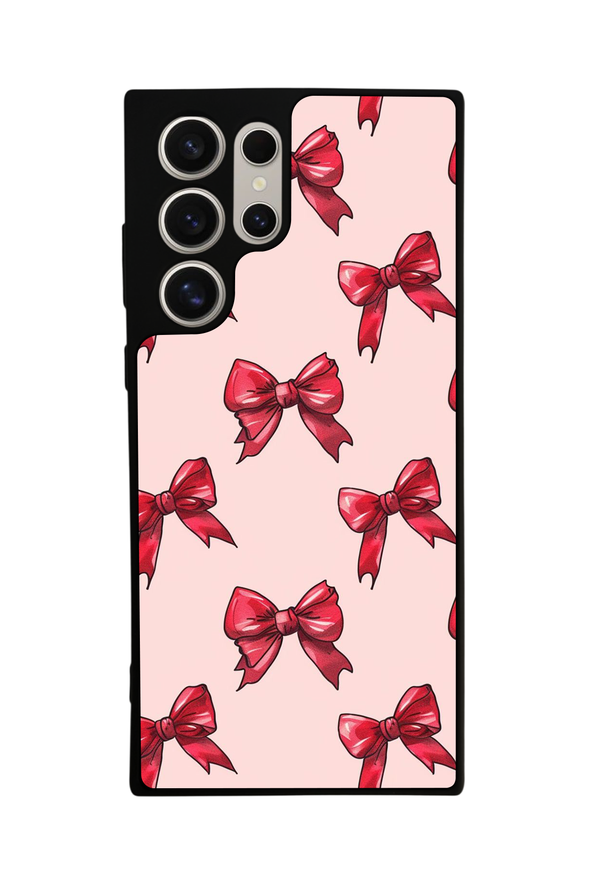 Samsung Galaxy S22 Ultra Uyumlu Kurdele Tasarımlı Glossy Premium Kılıf