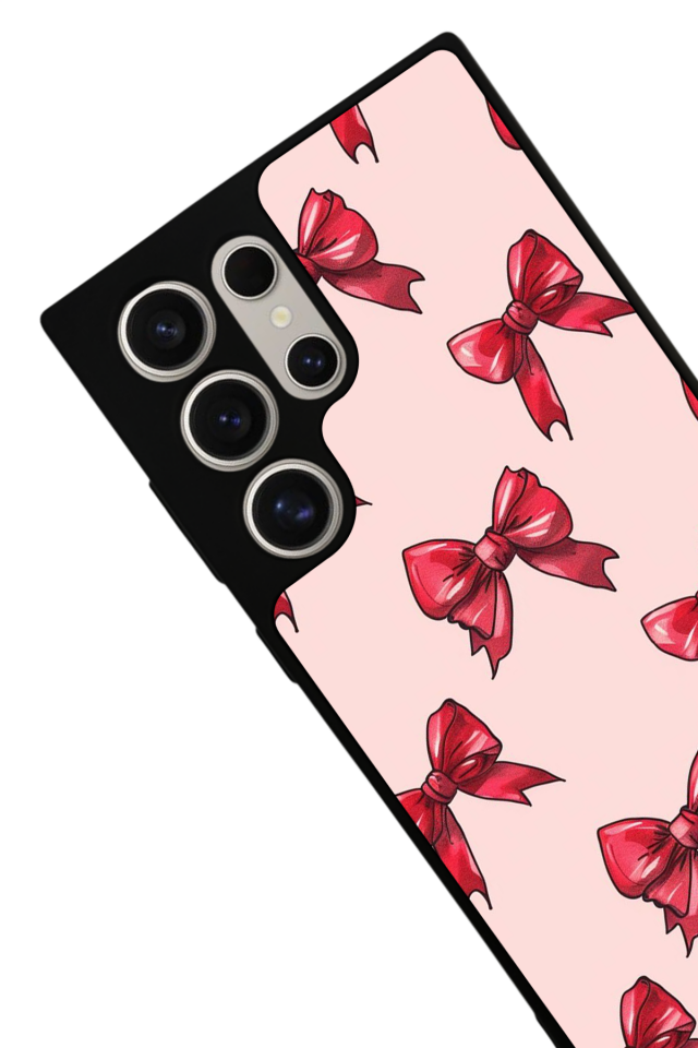 Samsung Galaxy S22 Ultra Uyumlu Kurdele Tasarımlı Glossy Premium Kılıf