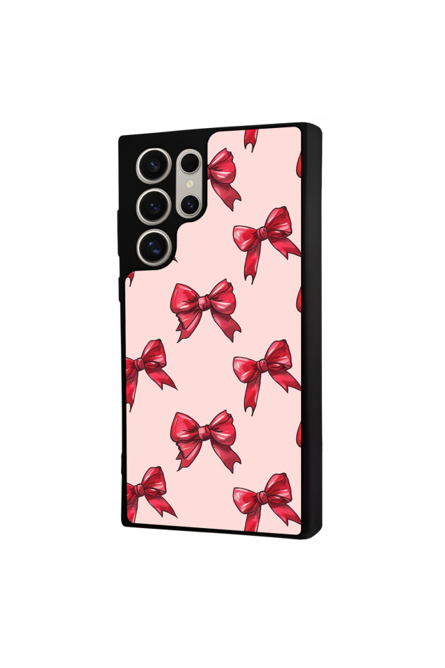 Samsung Galaxy S22 Ultra Uyumlu Kurdele Tasarımlı Glossy Premium Kılıf