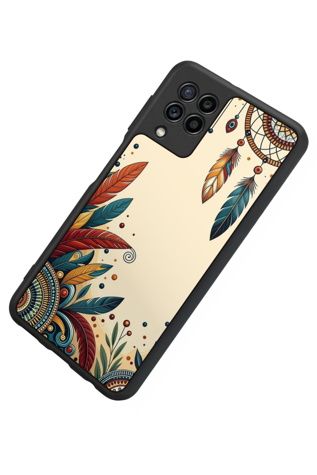 Samsung Galaxy M22 Uyumlu Mandala Tasarımlı Glossy Premium Kılıf