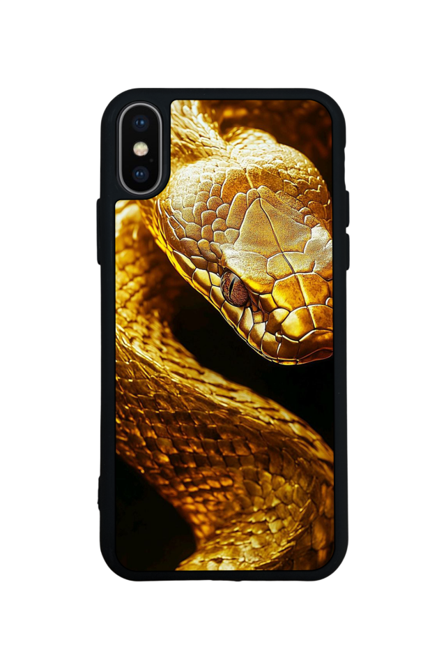 iPhone X/ XS Uyumlu Yılan Tasarımlı Glossy Premium Kılıf