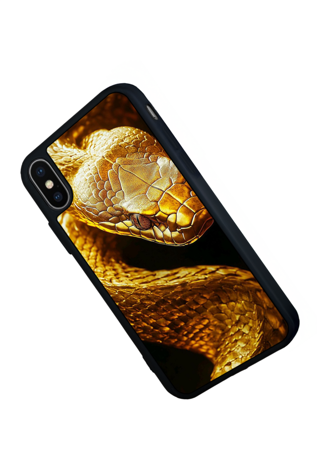 iPhone X/ XS Uyumlu Yılan Tasarımlı Glossy Premium Kılıf