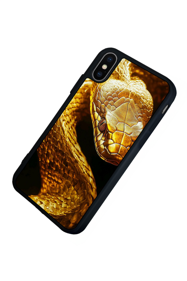 iPhone X/ XS Uyumlu Yılan Tasarımlı Glossy Premium Kılıf