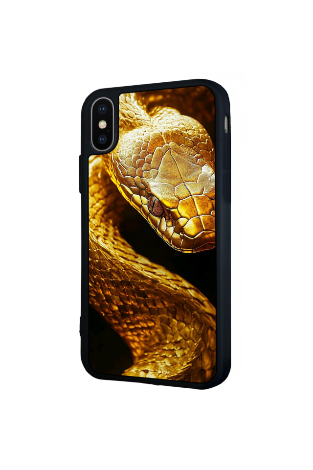 iPhone X/ XS Uyumlu Yılan Tasarımlı Glossy Premium Kılıf