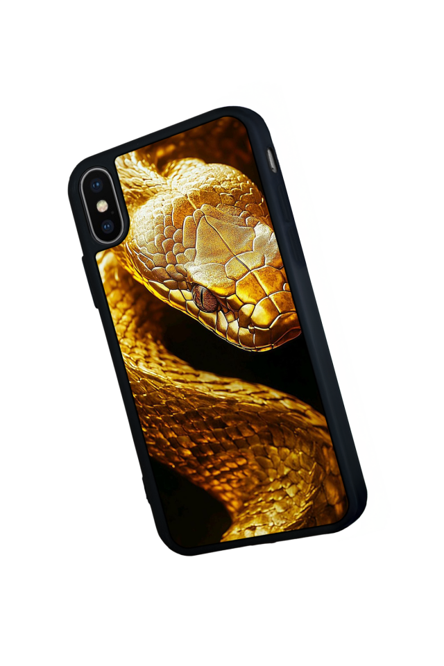 iPhone X/ XS Uyumlu Yılan Tasarımlı Glossy Premium Kılıf