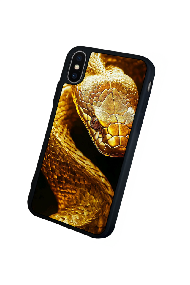 iPhone X/ XS Uyumlu Yılan Tasarımlı Glossy Premium Kılıf