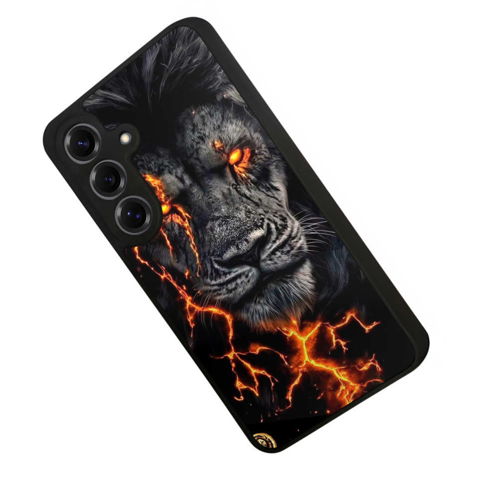 Samsung Galaxy S25 Uyumlu Aslan Tasarımlı Glossy Premium Kılıf