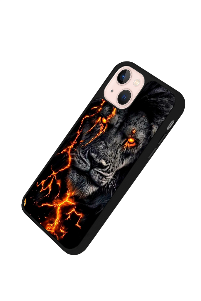 iPhone 13/14 Uyumlu Aslan Tasarımlı Glossy Premium Kılıf