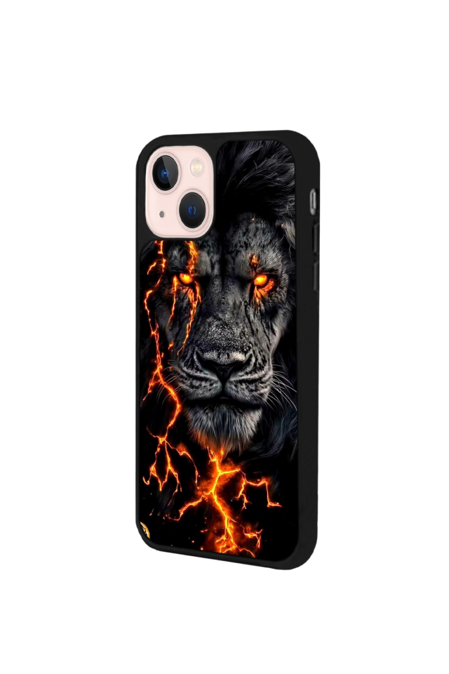 iPhone 13/14 Uyumlu Aslan Tasarımlı Glossy Premium Kılıf