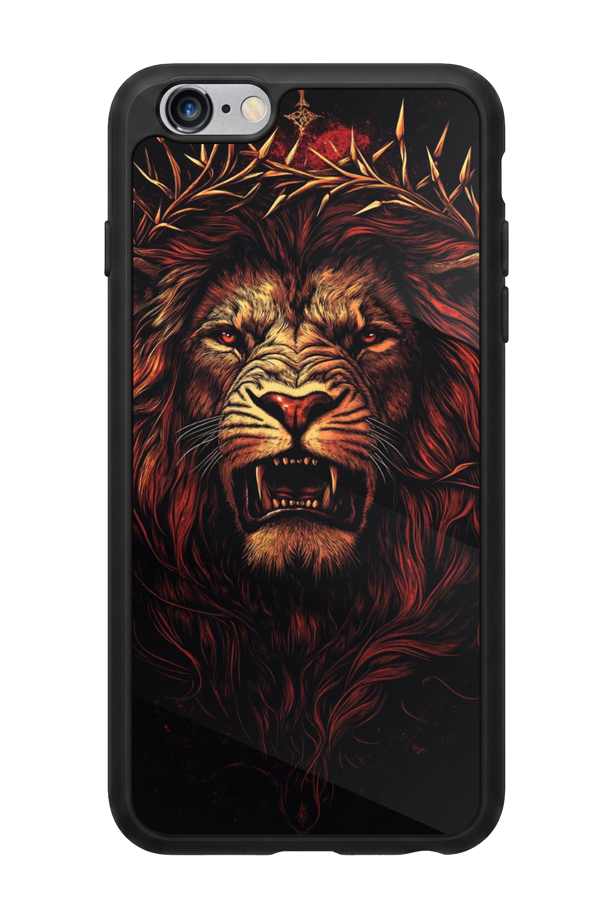 iPhone 6s Plus Uyumlu Aslan Tasarımlı Glossy Premium Kılıf
