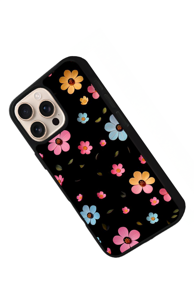 iPhone 16 Pro Max Uyumlu Cicek Tasarımlı Glossy Premium Kılıf