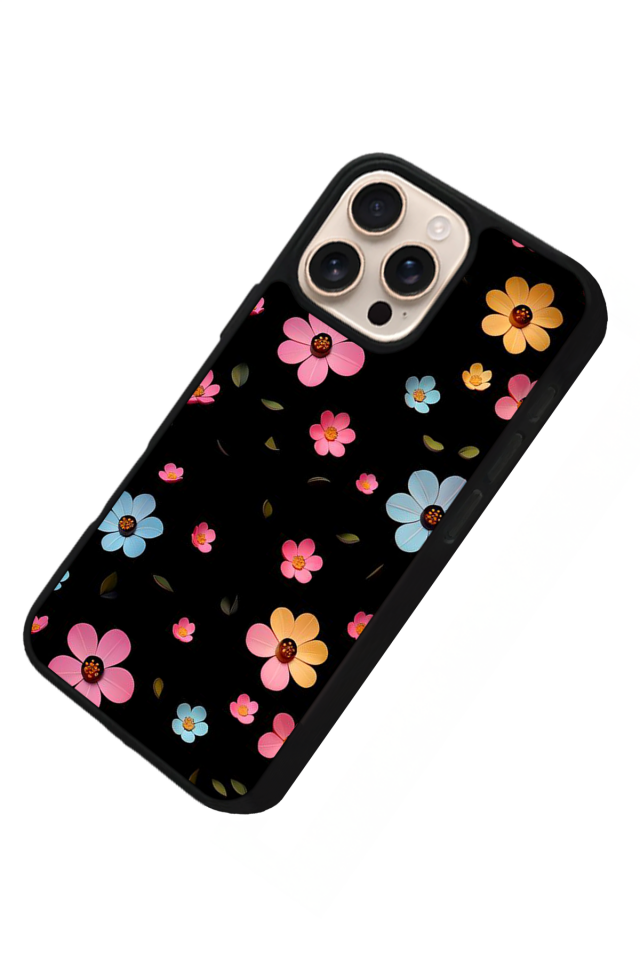 iPhone 16 Pro Max Uyumlu Cicek Tasarımlı Glossy Premium Kılıf