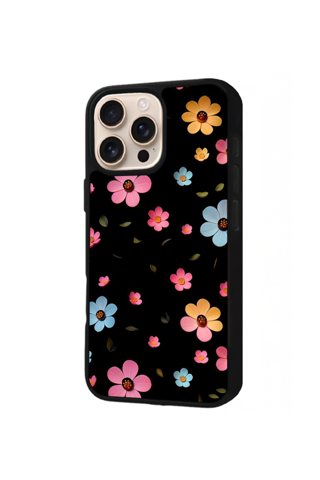 iPhone 16 Pro Max Uyumlu Cicek Tasarımlı Glossy Premium Kılıf