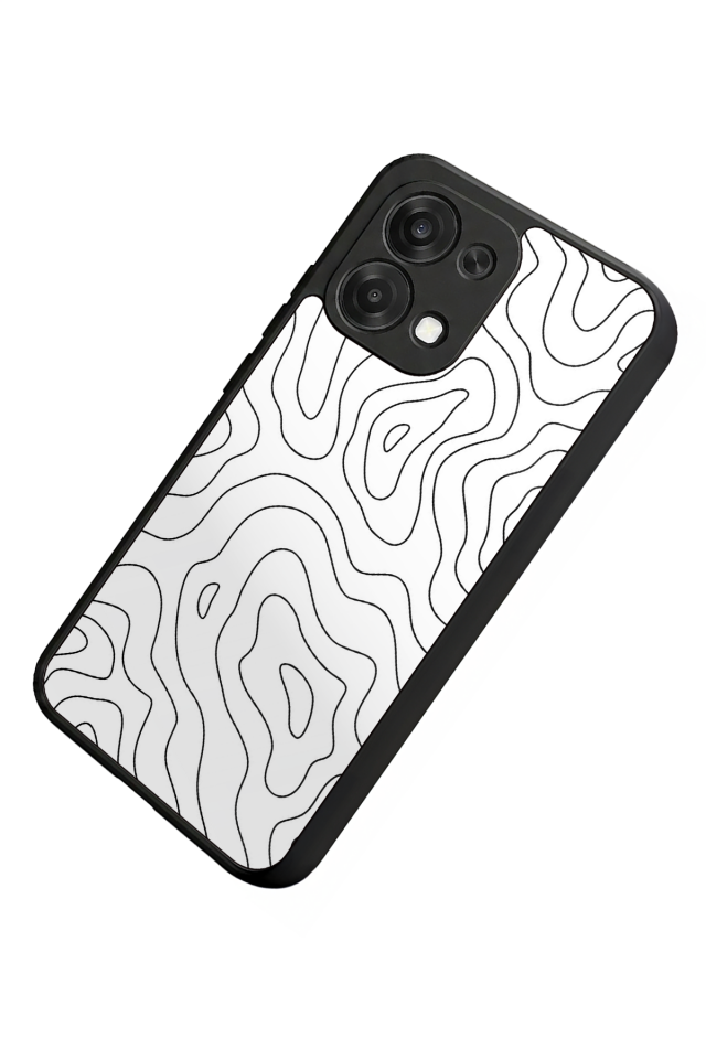 Oppo A6 Pro Uyumlu Çizgi Sanatı Tasarımlı Glossy Premium Kılıf