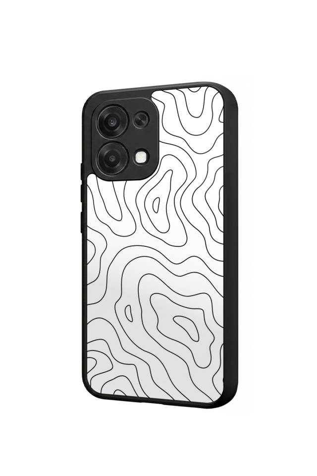 Oppo A6 Pro Uyumlu Çizgi Sanatı Tasarımlı Glossy Premium Kılıf