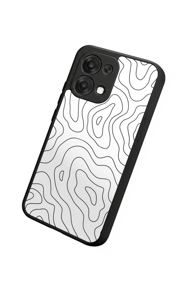 Oppo A6 Pro Uyumlu Çizgi Sanatı Tasarımlı Glossy Premium Kılıf