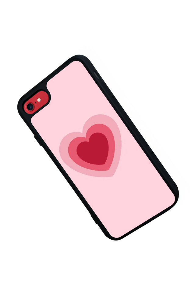 iPhone SE Uyumlu Kalp Love Tasarımlı Glossy Premium Kılıf