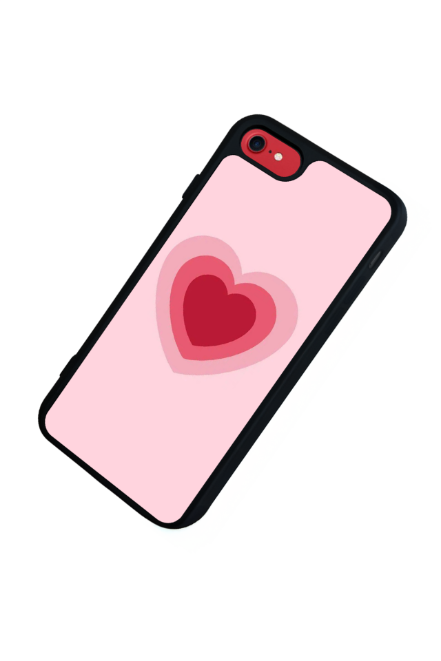 iPhone SE Uyumlu Kalp Love Tasarımlı Glossy Premium Kılıf