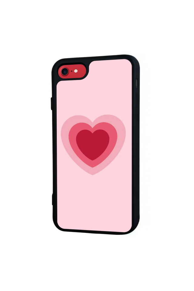 iPhone SE Uyumlu Kalp Love Tasarımlı Glossy Premium Kılıf