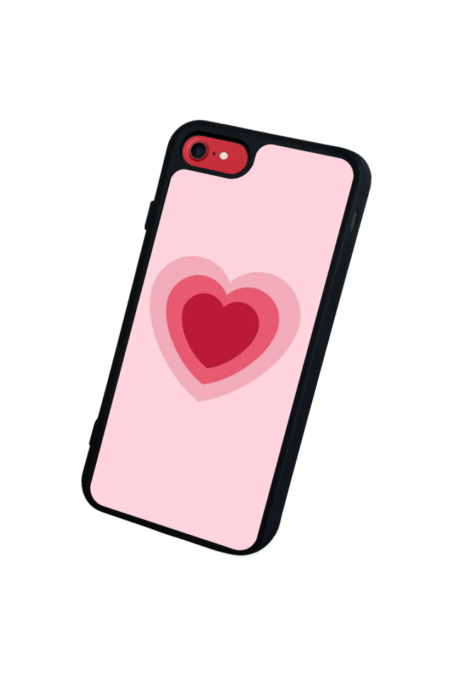 iPhone SE Uyumlu Kalp Love Tasarımlı Glossy Premium Kılıf