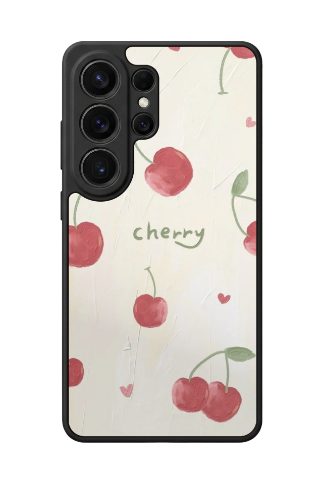 Samsung Galaxy S26 Ultra Uyumlu Kiraz Tasarımlı Glossy Premium Kılıf