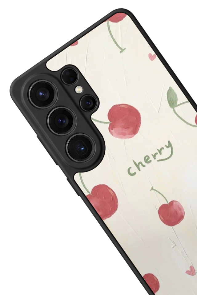 Samsung Galaxy S26 Ultra Uyumlu Kiraz Tasarımlı Glossy Premium Kılıf