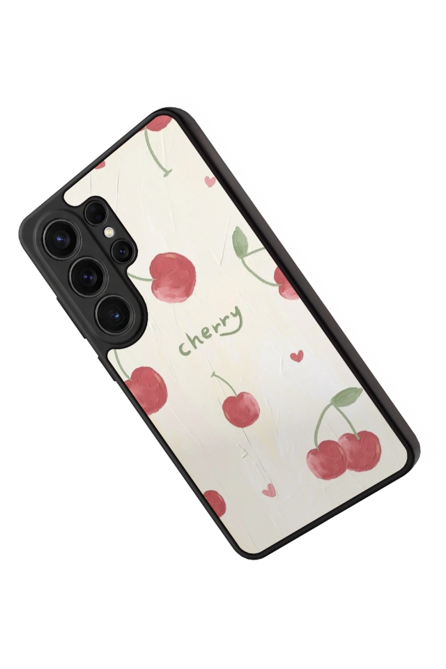 Samsung Galaxy S26 Ultra Uyumlu Kiraz Tasarımlı Glossy Premium Kılıf