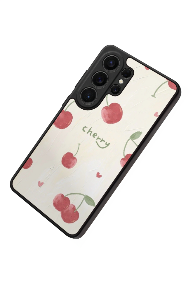 Samsung Galaxy S26 Ultra Uyumlu Kiraz Tasarımlı Glossy Premium Kılıf