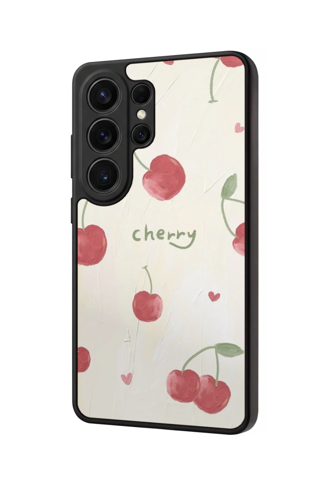 Samsung Galaxy S26 Ultra Uyumlu Kiraz Tasarımlı Glossy Premium Kılıf