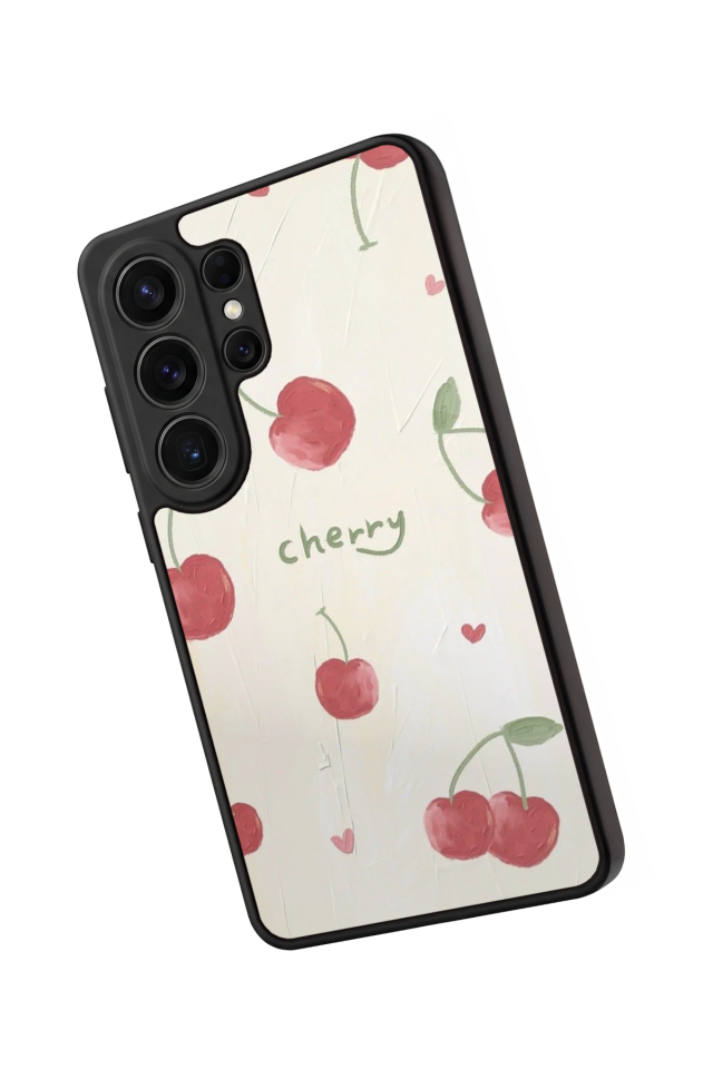 Samsung Galaxy S26 Ultra Uyumlu Kiraz Tasarımlı Glossy Premium Kılıf