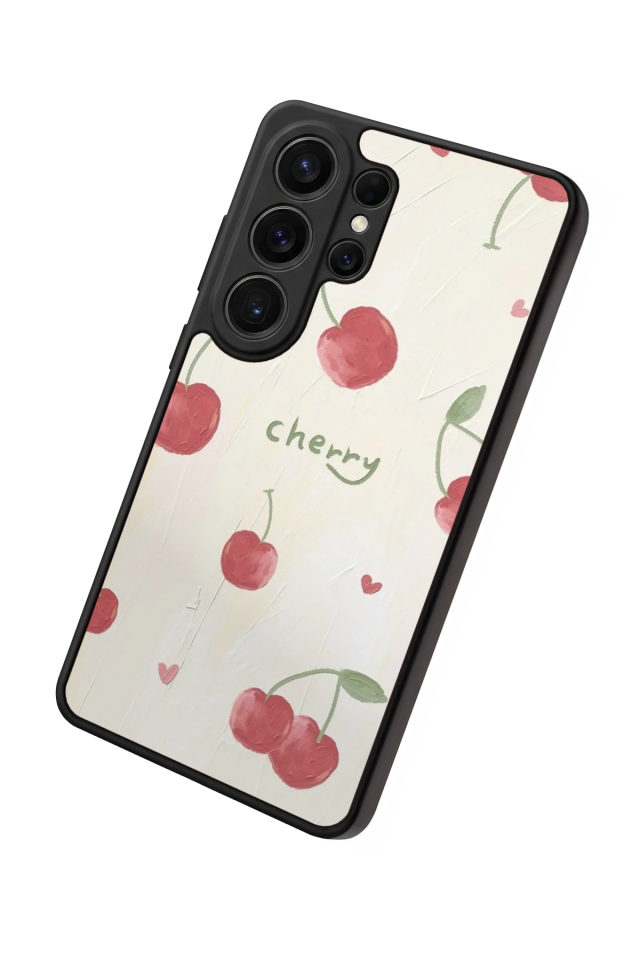 Samsung Galaxy S26 Ultra Uyumlu Kiraz Tasarımlı Glossy Premium Kılıf