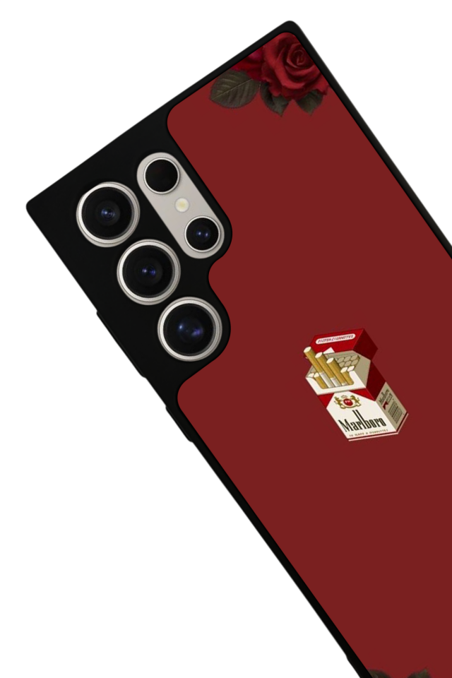 Samsung Galaxy S24 Ultra Uyumlu Kirmizi Tasarımlı Glossy Premium Kılıf