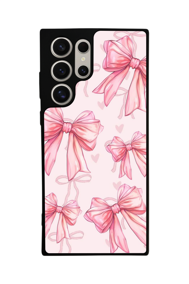 Samsung Galaxy S22 Ultra Uyumlu Kurdele Tasarımlı Glossy Premium Kılıf