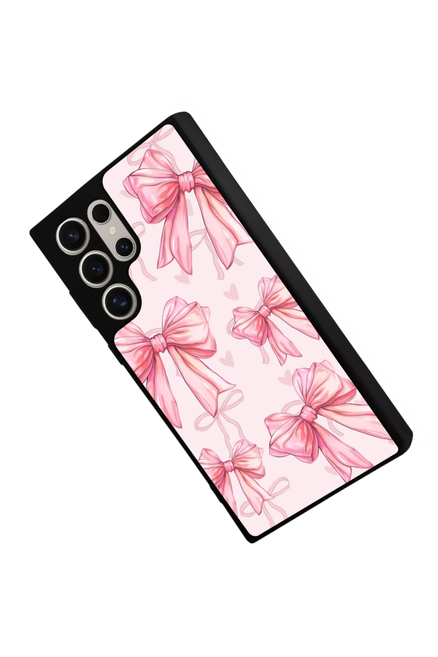 Samsung Galaxy S22 Ultra Uyumlu Kurdele Tasarımlı Glossy Premium Kılıf