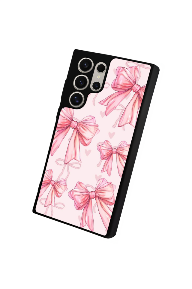 Samsung Galaxy S22 Ultra Uyumlu Kurdele Tasarımlı Glossy Premium Kılıf