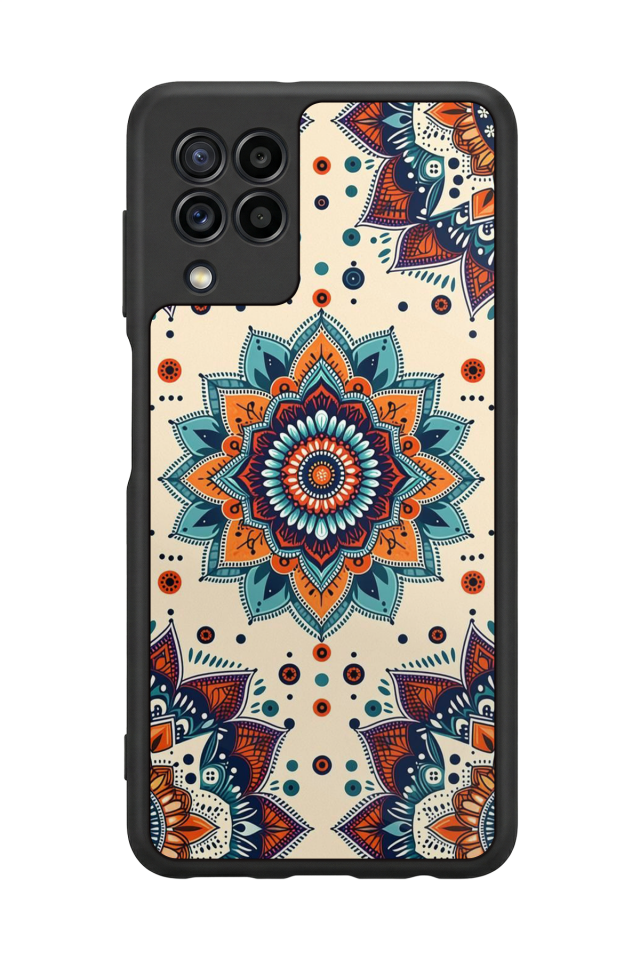 Samsung Galaxy M22 Uyumlu Mandaal Tasarımlı Glossy Premium Kılıf