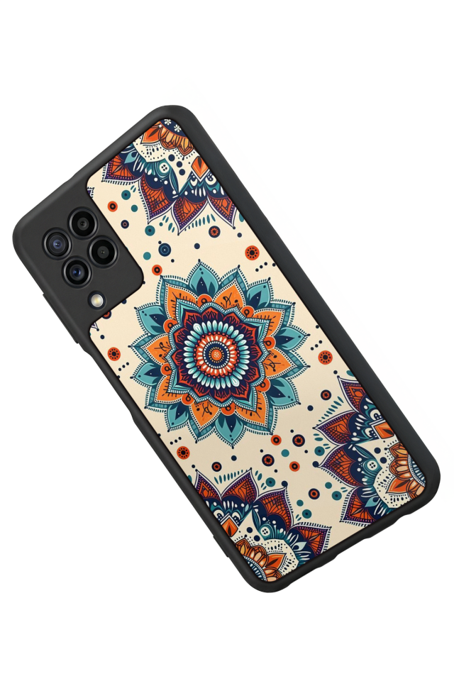 Samsung Galaxy M22 Uyumlu Mandaal Tasarımlı Glossy Premium Kılıf