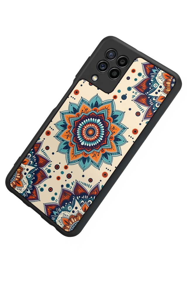 Samsung Galaxy M22 Uyumlu Mandaal Tasarımlı Glossy Premium Kılıf